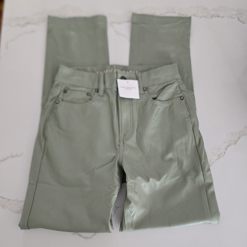 AE Stretch Vegan Super Leather High-Rise Straight Pant